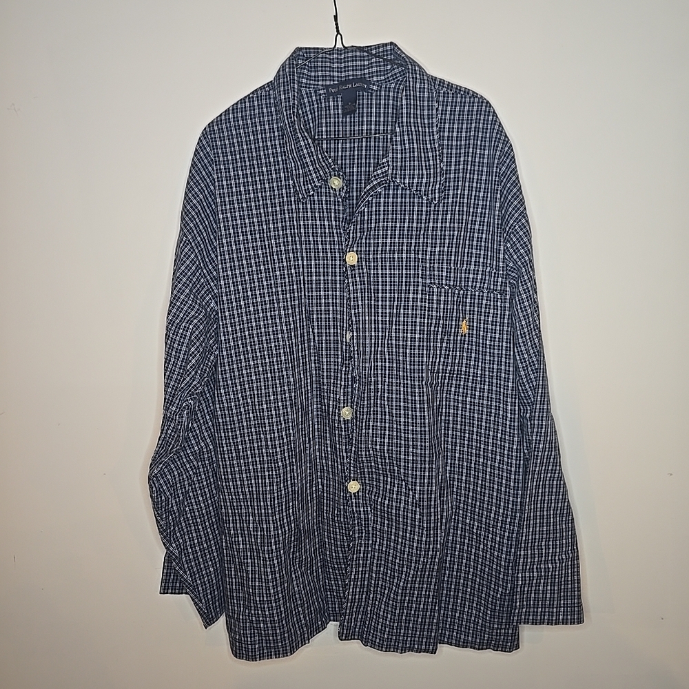 Vintage Polo Ralph Lauren Size XL 100% Cotton Large Buttons Long Sleeve Shirt